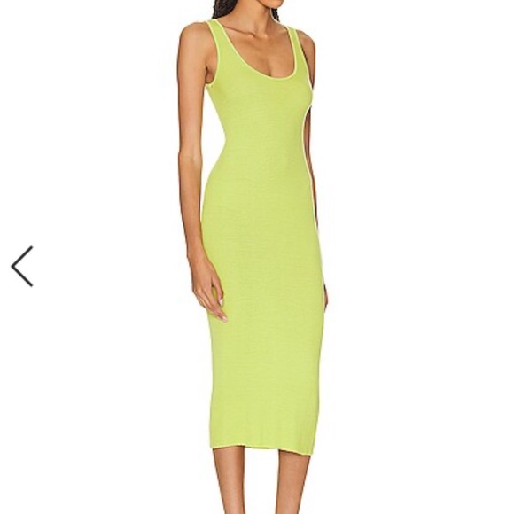 Enza Costa Dresses & Skirts - Enza Costa Silk Ribbed Tank Midi Dress in Yellow
